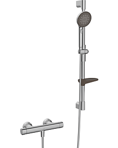 Hansa HANSAPRISMA shower system 4813042180 with thermostat, wall mounting, 770mm, brushed steel