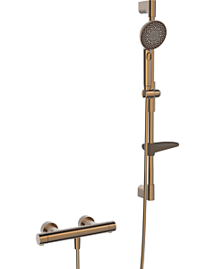 Hansa HANSAPRISMA shower system 4813042181 with thermostat, wall mounting, 770mm, brushed bronze