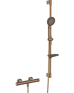 Hansa HANSAPRISMA shower system 4813043181 with thermostat, wall mounting, 970mm, brushed bronze