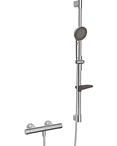 Hansa HANSAPRISMA Duschsystem 48130431 mit Thermostat, Wandmontage, 970mm, chrom