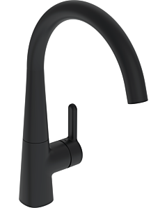 Hansa HANSADESIGNO Style kitchen tap 5101228333, side-mounted lever, swiveling, 219mm projection, matte black