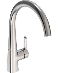 Robinet de cuisine Hansa HANSADESIGNO Style 5101228380, levier latéral pivotant, saillie de 219 mm, acier brossé