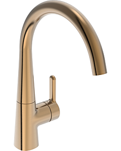 Robinet de cuisine Hansa HANSADESIGNO Style 5101228381, levier latéral pivotant, saillie de 219 mm, bronze brossé