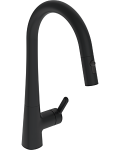 Hansa HANSADESIGNO Style kitchen tap 5136228333, side-operated, 2-spray, projection 231mm, matte black