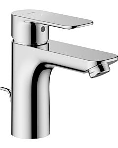 Mitigeur de lavabo Hansa HANSABASIC 5550224300006, bonde métallique, fonction eau froide, saillie 112 mm, chromé