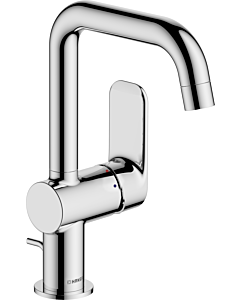 Hansa HANSABASIC washbasin tap 55552243, metal waste fitting, 120-degree swivel, side-mounted lever, 150mm projection, chrome