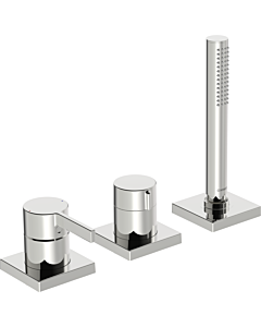 Hansa Hansaloft Fertigmontageset 57799483 Einhebelmischer für alle 3-Loch-Einbausets, Rosette eckig, chrom