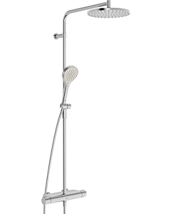 Système de douche Hansa Hansaviva 6515920180, douche de pluie, thermostat, fixation murale, acier brossé