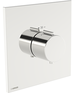 Thermostat Hansa HANSAEASYTHERM 8112, kit de montage 81129273, partie visible pour une sortie, carré chromé