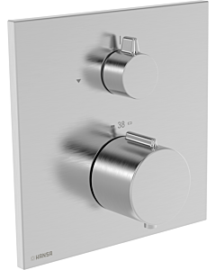 Hansa HANSAEASYTHERM 8113 Thermostat 8113926280 Finishing set, visible part for one outlet, square, brushed steel