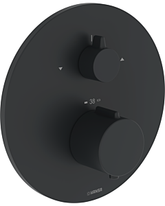 Hansa HANSAEASYTHERM 8862 Thermostat 8862924533 Installation Set, Installation Set for Two Outlets, Round, Matte Black