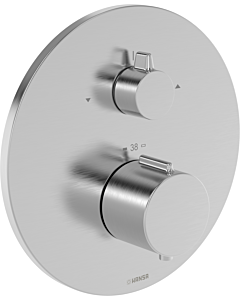 Hansa HANSAEASYTHERM 8862 Thermostat 8862924580 Installation Set, Installation Set for Two Outlets, Round Brushed Steel