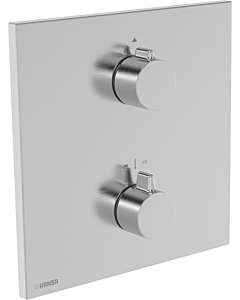 Hansa HANSAEASYMIX 8871 Fertigmontageset 8871906280 EasyMix, Sichtteil für einen Abgang, eckig Stahl gebürstet