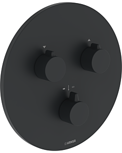 Hansa HANSAEASYMIX 8872 Kit de finition 8872905233 EasyMix, kit de finition pour deux sorties, rond noir mat
