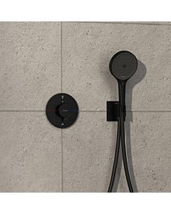 hansgrohe ShowerSelect Comfort S Brausethermostat 15556670 matt schwarz, Unterputz, für 2 Verbraucher, mit ingetrierter Sicherungskombination