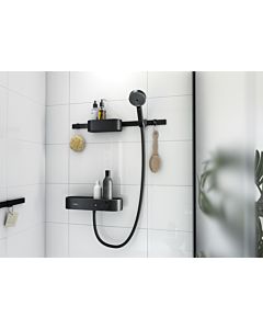 hansgrohe Set de douchette à main WallStoris 24250670 3jet EcoSmart Activation, thermostat, avec barre de douche, set d&#39;accessoires, noir mat