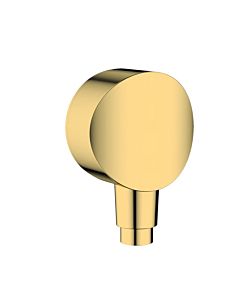 hansgrohe Fixfit S Schlauchanschluss 26453990 mit Rückflussverhinderer und Kunststoffanschlusswinkel, polished gold optic