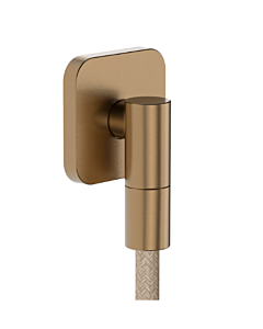 hansgrohe FixFit Fine Q wall connection 28884140 with backflow preventer, Q, softsquare, brushed bronze
