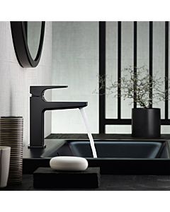 hansgrohe Metropol Waschtisch-Einhebelmischer 32507670 Ausladung 135 mm, Push-Open Ablaufgarnitur, mattschwarz