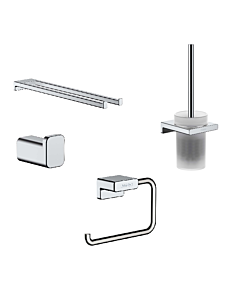 hansgrohe AddStoris Bad Accessoires Set chrom, Handtuchhalter, Haken, Bürstengarnitur, Papierhalter