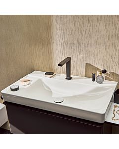 hansgrohe Xelu Q lavabo 61031450 800x480mm, étagère à gauche, 2 trous de robinetterie, sans trop-plein, SmartClean, blanc