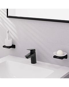 hansgrohe Logis Einhebel-Waschtisch-Armatur 71071670 ohne Ablaufgarnitur, ohne CoolStart, Ausladung 107mm, mattschwarz