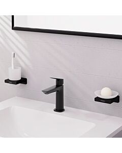hansgrohe Logis mitigeur de lavabo 71252670 push-open garniture de vidange , à encastrer, saillie 121 mm, noir mat