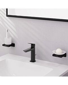 hansgrohe Logis single lever basin mixer 71254670 pop-up waste set, with CoolStart, concealed, projection 121mm, matt black