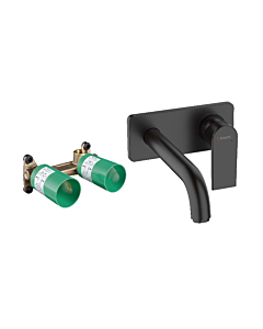 hansgrohe Vernis Shape Waschtischarmatur Unterputz Komplettset mit  Grundkörper, schwarz matt