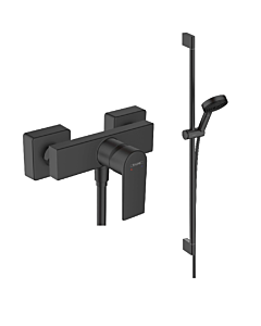 hansgrohe Vernis Shape Duscharmatur mit Pulsify S Brauseset, Komplettset, schwarz matt 90cm, 3 Strahlarten, EcoSmart wassersparend