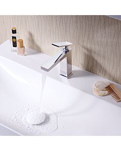 hansgrohe Tecturis E Waschtischarmatur 73014000 Ausladung 144mm, mit Zugstangen-Ablaufgarnitur, chrom