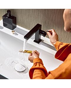 hansgrohe Tecturis E Waschtischarmatur 73020670 Ausladung 155mm, mit Push-Open-Ablaufgarnitur, mattschwarz