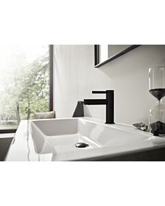 hansgrohe Finoris 110 Waschtischarmatur 76023670 mit Push-Open Ablaufgarnitur, mattschwarz