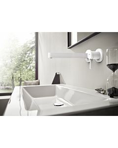 hansgrohe Ensemble de montage final Finoris 76050700 mitigeur lavabo , pour montage mural, avec bec 22,5 cm, blanc mat