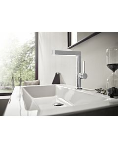 hansgrohe Finoris 230 basin mixer 76060000 with swivel spout and push-open waste set, chrome