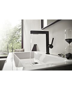 hansgrohe Finoris 230 basin mixer 76063670 with pull-out spray 2jet and push-open waste set, matt black