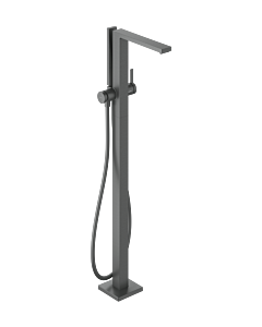 Mitigeur de bain monocommande hansgrohe Tecturis E 73445340 sur pied, finition chrome noir brossé
