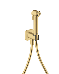 hansgrohe AXOR Bidette Showers Bidette Duschkopf 29241250 1 Strahlart softsquare für Kaltwasser mit Duschkopfhalterung und Duschschlauch 1,25 m,  Brushed Gold Optic