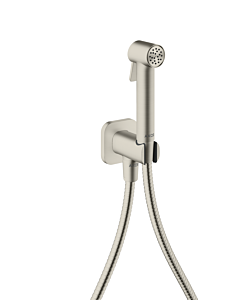 Pommeau de douche bidette AXOR hansgrohe 29241800 Pommeau de douche bidette 2000 softsquare pour eau froide avec support de pommeau de douche et flexible de douche 2000 , 25 m, acier inoxydable optique