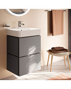 hansgrohe Xilesa E Waschtischunterschrank 54248760 480x380mm, 2 Schubkästen, für Handwaschbecken, ohne PushOpen, schiefergrau matt