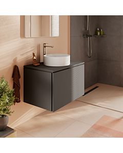 hansgrohe Xilesa E vanity unit 54300760 2 drawers with PushOpen, 780 x 550 mm, matt slate grey