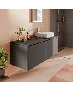 hansgrohe Xilesa E vanity unit 54268760 1375x550mm, 2 drawers, slate grey matt