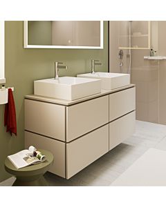 hansgrohe Xilesa E vanity unit 54305780 1375x550mm, 4 drawers, without PushOpen, sand beige matt