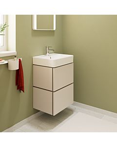 hansgrohe Xilesa E vanity unit 54290780 480x380mm, 2 drawers, for hand basin, with PushOpen, sand beige matt