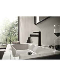 Mitigeur de lavabo Hansgrohe Finoris 76024340 CoolStart, saillie 139 mm, avec bonde à ouverture par pression, finition chrome noir brossé