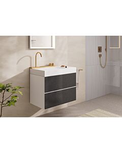 hansgrohe Xevolos E vanity unit 54178660 780x555x475mm, 2 drawers, matt white, dark grey textile