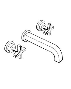 hansgrohe Waschtisch Armatur Axor Citterio 3914300 Unterputz, Wandmontage, Auslauf lang, chrom 3-Loch