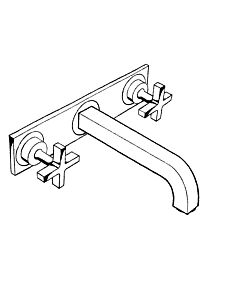 hansgrohe Waschtisch Armatur Axor Citterio 3914400 Unterputz, Wandmontage, Auslauf lang, chrom 3-Loch