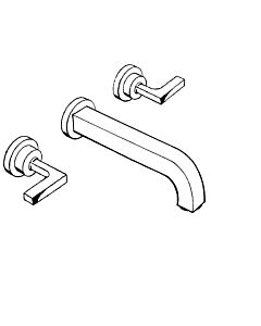 hansgrohe Waschtischarmatur Axor Citterio 39147000 Unterputz, Auslauf lang, Hebelgriffe, chrom  3-Loc