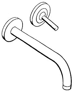 Axor Uno Wand Waschtischarmatur 38116000 chrom, mit Rosetten, Ausladung 225 mm